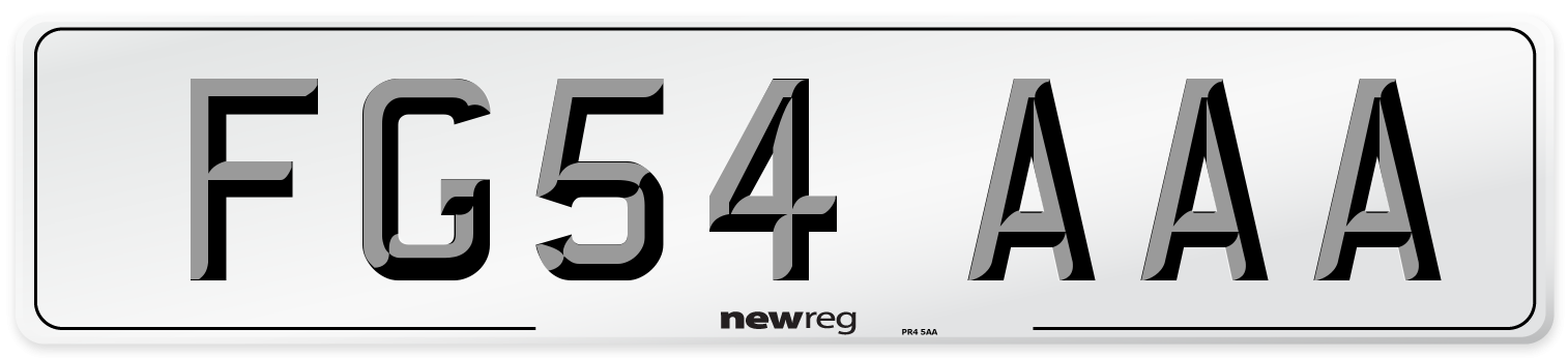FG54 AAA Number Plate from New Reg
